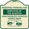 Signmission Reserved Parking for Employee of the Quarter Unauthorized Vehicles Towed Away, A-DES-TG-1818-23110 A-DES-TG-1818-23110 - alternate 1